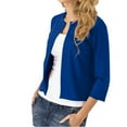 thumbnail image 3 of FAIWAD Women's Open Front Cardigan Sweater Elegant 3/4 Sleeve Short Lightweight Silm Outwears (X-Large, Blue), 3 of 8