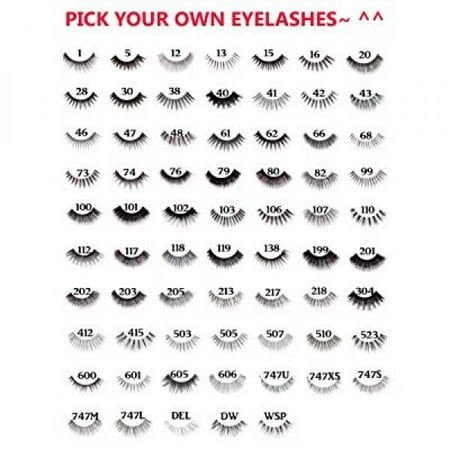 10 Pairs of Red Cherry 100% Human Hair False Eyelashes Pick Your Choice of any 10 Pairs - Mighty