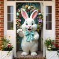 thumbnail image 2 of YWIYIUD 1PC Happy Easter Door Cover Easter Decorations, 71x35 Inch Easter Rabbit Eggs Door Banner Welcome Easter Banner Spring Theme Rabbit Door for Front Door Wall Indoor Outdoor Home Decor, 2 of 7