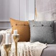 thumbnail image 3 of HZKAICUN Set of 2 Decorative Linen Throw Pillow Covers Cushion Case Triple Button Vintage Farmhouse Pillowcase for Couch Sofa Bed 18 x 18 Inch 45 x 45 cm Beige, 3 of 6