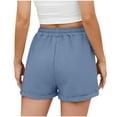 thumbnail image 4 of Juslio Shorts for Women Fashion Sporty, Drawstring Breathable Solid Elastic Waist with Pockets Navy Shorts, 4 of 7