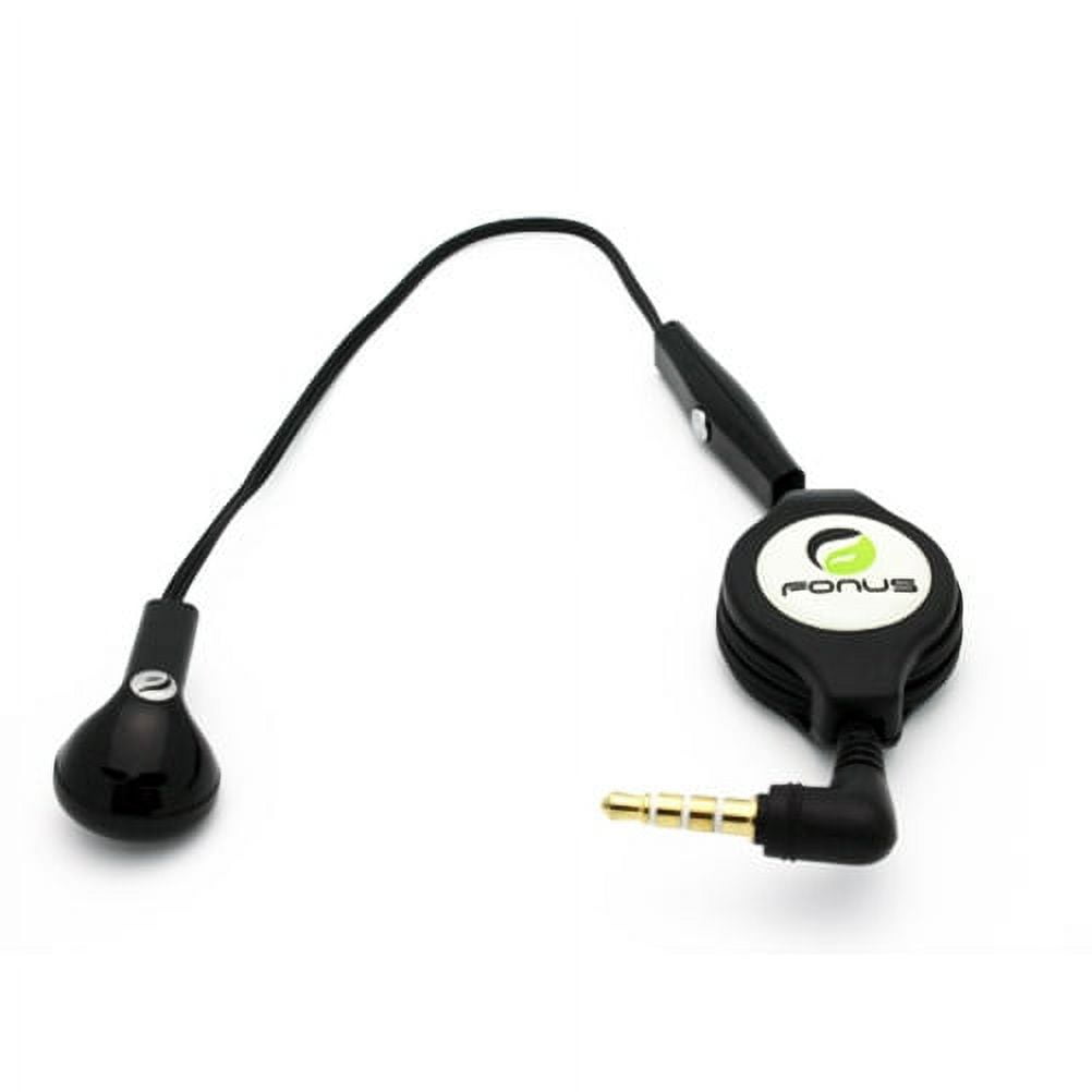 Headphone Retractable Mono Earphone for Motorola Moto G Power 5G (2024) - 3.5mm w Mic Headset Handsfree Earbud Earpiece