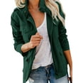 thumbnail image 2 of Fangasis Ladies Coat Solid Color Outwear Long Sleeve Military Jacket Women Casual Utility Jackets Streetwear Outdoor Dark Green M, 2 of 4