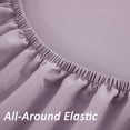 thumbnail image 6 of Mainstays Super Soft Microfiber 2-Pack Fitted Sheet, Twin-XL, Hazy Purple/ Arctic White, 2 Piece, 6 of 8
