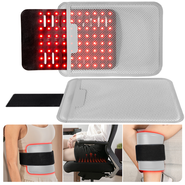 80 Dual-Core LED Red & Near-Infrared Light Therapy Pad 660nm+850nm, 3000mAh Rechargeable Pain Relief Mat with Removable Washable Design, 3 Intensity Levels, 5-30min Timer, Memory Function - Meteorite