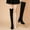#191-Black, variant on Wowcloth Over-the-Knee Boots for Women – Fashionable Casual Winter Design with Elastic Lace-Up & Solid Color Round Toe, Chunky High Heel for Everyday Winter Fashion