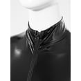 thumbnail image 5 of Yeahdor Mens Zipper Crotch Jumpsuit Long Sleeve Stretchy Catsuit Patent Leather Night Club Bodysuit Black XXL, 5 of 7