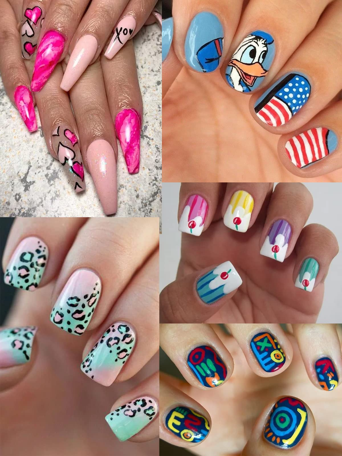 Follow the trend and create oil-painting nails.