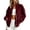 Wine, variant on Smupbvky Womens Velour Zip Up Bomber Coat Stand Collar Long Sleeve Oversized Jacket Fall Winter Casual with Pockets (S, Wine)