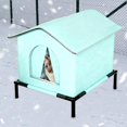 thumbnail image 1 of Casa para gatos al libre, casa para mascotas con patas elevadas, resistente al viento, cálida, impermeable, refugio para gatos callejeros, tienda S, 1 of 8
