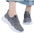 thumbnail image 5 of Daznico Women's Wide Fit Fly Weave Sneakers - Breathable Thick-Sole Tennis Shoes with Shock Absorption,Color:Grey,Size:8, 5 of 8