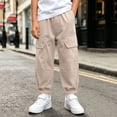 thumbnail image 4 of ShomPort Kids Boys Girls Cargo Pants Hiking Elastic Waist School Uniforms Long Pant with Pockets for 1-15 Years, 4 of 8