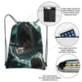 thumbnail image 2 of Sigee Wave Ocean Animal Shark for Drawstring Zipper Backpack ,Waterproof, Durable, Lightweight Gym Bag for Sports, 2 of 5