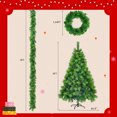thumbnail image 5 of 6FT Grass Green Christmas Tree, Large Branches Pine Tree, Pre-Lit Set with Tree & Garland & Wreath, Artificial Christmas with Pine Cones, Hinged Xmas Tree , for Holiday Party Ofiice Home, 5 of 7