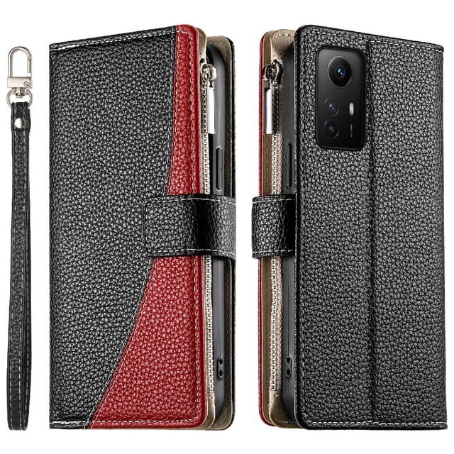 Funda cartera GANGXUN para Xiaomi Redmi Note 11/11s 4G , cuero PU con tarjetero, cremallera, correa de mano, soporte y protección 1189°