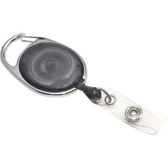 Advantus-1PK Carabiner-Style Retractable Id Card Reel, 30" Extension, Smoke, 12/Pack
