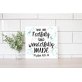 thumbnail image 2 of Fearfully Wonderfully Made Green Floral 12 x 12 Wood Wall Sign Plaque, 2 of 4