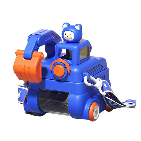Water Bottle for Children, 500ML Sport Water Drink Bottle with Straw Leak Proof BPA Free Water Cup Cute Excavator shaped Cycling Bottle for School Sport Picnic, Travel