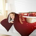 thumbnail image 4 of Feelyou Christmas 01 for Teens, Red White Xmas Ball Twin Comforter Sets, Winter Snowflake Reversible Bedding Set, Microfiber Bedroom Decor, 2pcs, 4 of 8