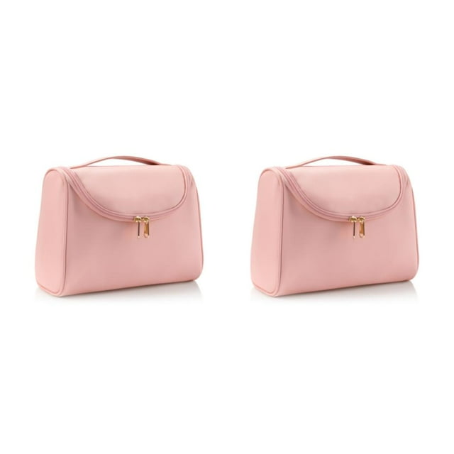 fastboy Large Capacity Cosmetic Storage Bag - Store All Makeup In One Place Choose Multiple Colors across pattern pink 2Set