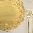 thumbnail image 6 of BalsaCircle 50 Gold 12" Round Disposable Paper Doilies PLacemats Lace Trim, 6 of 8