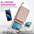 thumbnail image 7 of Allytechgroup Motorola Razr 60 Ultra Wallet Case with Hand Wrist Shoulder Strap, PU Leather Cards Slots Zipper Pocket Shockproof Protective Phone Case Cover for Motorola Razr 60 Ultra, Rosegold, 7 of 7