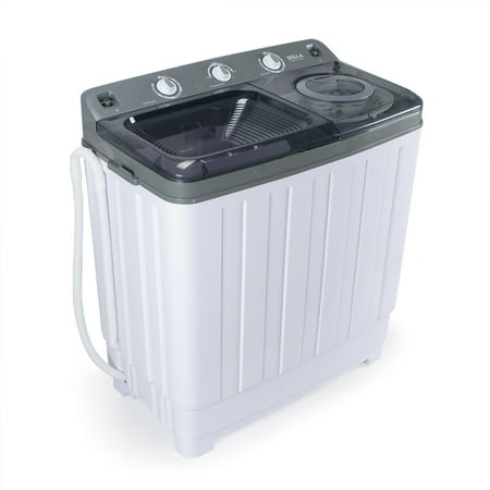 DELLA Portable Washing Machine Dual Twin Tub Spin Dry Built in Pump