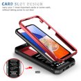 thumbnail image 3 of Military Grade Drop Impact for Samsung Galaxy A15 Camera Lens Slide Protection Case 360 Metal Rotating Ring Kickstand Holder Armor Shockproof Case For Samsung Galaxy A15, Red+Black, 3 of 11