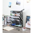 thumbnail image 4 of EasyPAG Wall File Holder 5 Tier Vertical Hanging File Organizer Wall Mount Paper Folder Rack with Bottom Flat Tray for Office and Home,Black, 4 of 6