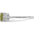 thumbnail image 4 of Sterling Silver Rhodium Plated Diamond And Peridot Ring (Size 8) Made In India qr4502pe-8, 4 of 5