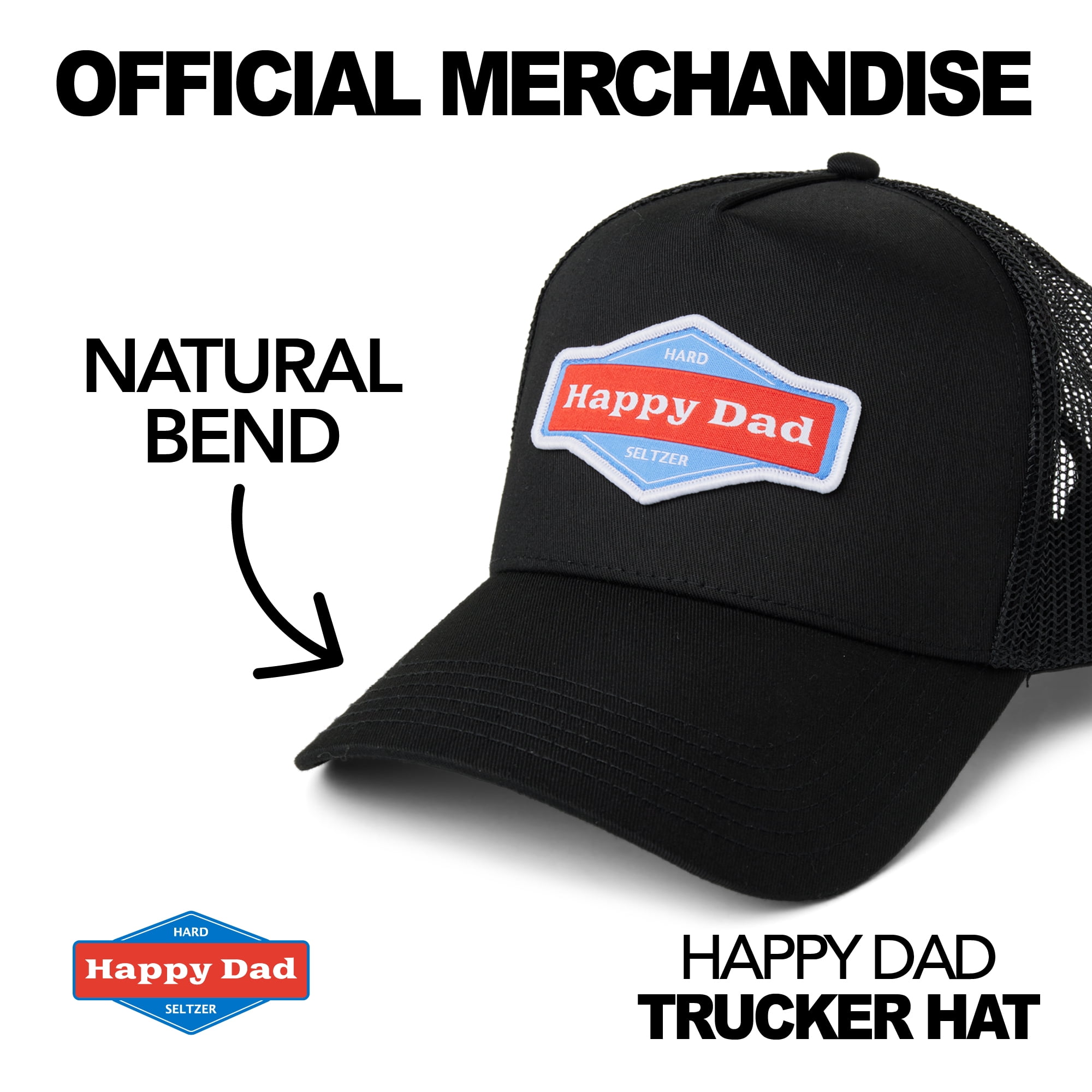 Happy Dad Trucker Hat (Black)