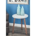thumbnail image 3 of DecMode 19" x 21" White Wood Handmade Intricately Carved Floral Accent Table with 3 Slender Legs, 1-Piece, 3 of 11