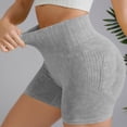 thumbnail image 6 of Biker Shorts For Women No Front Seam High Waisted Womens Workout Gym Booty Scrunch Butt Grey L, 6 of 7