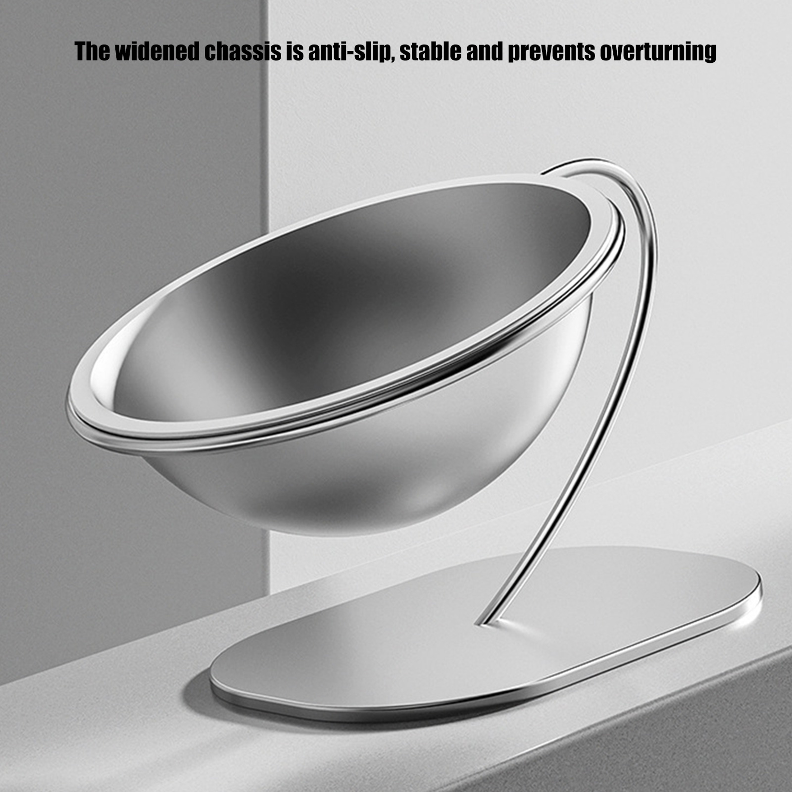 Stainless Steel Tilted Pet Bowl Elevated Feeders Dish NonSlip Design with 15 Degree Angles For Pet Easy Eating