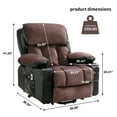 thumbnail image 6 of Power Lift Recliner Chair for Elderly, Electric Chair with Vibrating Massage and Heating, Faux Leather Lay Flat Lift Chair with 2 Cup Holders, USB Charging Port, for Living Room, Black and Brown, 6 of 6
