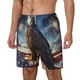thumbnail image 1 of Fotbe Night Sky Bald Eagle Traje de Baño para Hombre – Shorts de Natación de Secado Rápido con Forro y Bolsillos-Small, 1 of 6