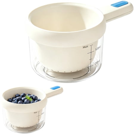 BinKFF 2-in-1 Draining and Preservation Basket Multifunctional Fruit and Vegetable Washing Bowl with Handle Fruit Strainer Container and Lid for Kitchen Fridge Outdoor Picnic Camping