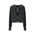 thumbnail image 5 of Posijego Open Back Workout Tops for Women Loose Long Sleeve Shirts Backless Yoga Sports T-Shirts Activewear, 5 of 7