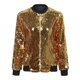 thumbnail image 2 of Moda mujer lentejuelas abrigo chaqueta de bombardero de manga larga con cremallera ropa de call MABOTO Chaqueta, 2 of 7