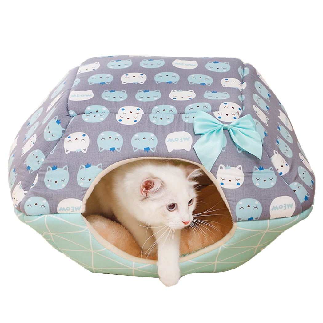 Pet Cave Simple Warm Plush Antislip Kitten House Cat Cave Bed Cat Hut