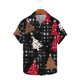thumbnail image 2 of Blusa y camisa de manga corta con cuello vuelto para hombre Camisa de manga corta con estampado navideño para hombre Tops casuales con cuello vuelto Camisa Blusa Tops para hombre, 2 of 5