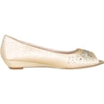 thumbnail image 2 of Blossom Womens Edith-10 Sparkle Peep Toe Low Wedge Heel Office Career Dress Pumps, 2 of 4