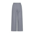 thumbnail image 5 of Big Saving For Mother,AXXD Solid Pants Elastic High Waist Wide Leg Length Pants Womens Lounge Pants Clearance Gray 10, 5 of 6