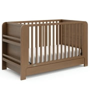 Graco Read-with-Me 4-in-1 Convertible Crib with Drawer and Removable Bookshelves, Hazelnut