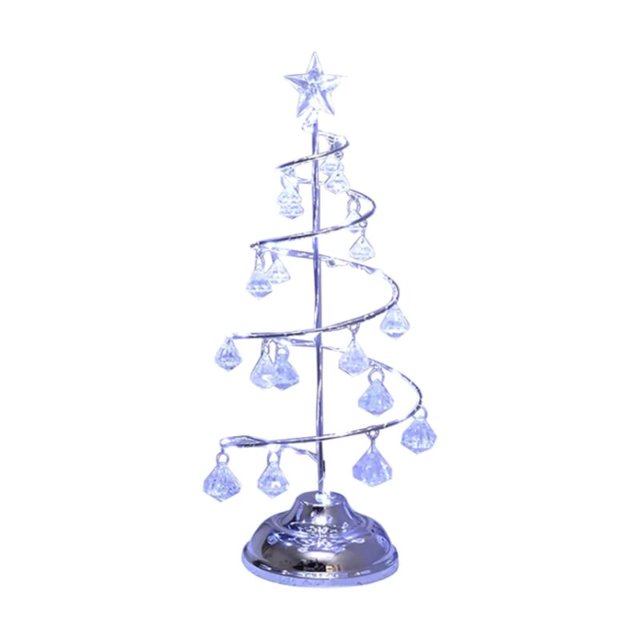 Luz de árbol de Navidad LED, lámpara de mesa de Navidad, lámpara de escritorio decorativa, adornos de luz nocturna, lámpara de cristal LED moderna, decoración de cristal para oficina, sala de estar, d