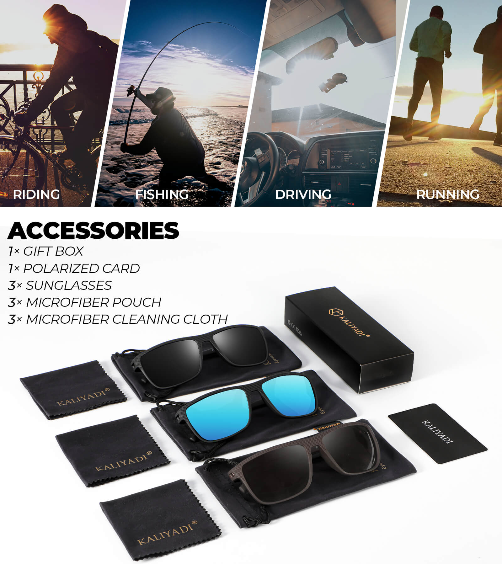 KALIYADI Polarized Sports Sunglasses for Men photo 5