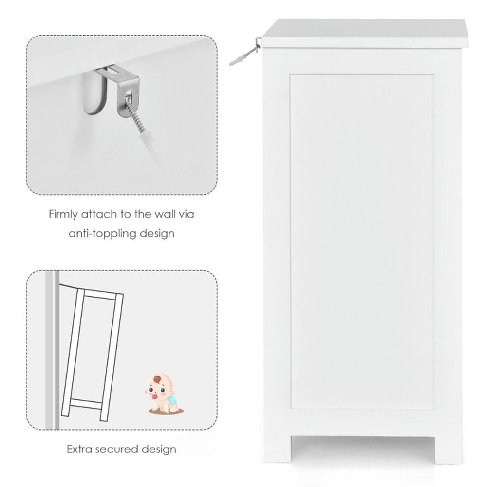 Finihen Bathroom Storage Cabinet, Bathroom Floor Cabinet, Bathroom Wooden Free Standing Storage Side Floor Cabinet Organizer-3-Tier, for Bathroom, Living Room, Bedroom, Kitchen, White Finihen Bathroom Storage Cabinet, Bathroom Floor Cabinet, Bathroom Wooden Free Standing Storage Side Floor Cabinet Organizer-3-Tier, for Bathroom, Living Room, Bedroom, Kitchen, White