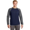 thumbnail image 1 of Sport-Tek Sport-Wick Raglan Fleece Crewneck ST242 Azul marino/Gris humo oscuroL deporte-tek ST242, 1 of 1