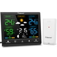 thumbnail image 1 of Geevon Weather Station Wireless Indoor Outdoor Thermometer, Digital Color Display Temperature Humidity Monitor Weather Thermometer with Heat Dew Index, Comfort Indicator, Adjustable Backlight, 1 of 9