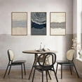thumbnail image 5 of Large Navy Blue Abstract Shapes Framed Canvas Wall Art Set,Modern Tree Rings Wall Decor,Neutral Wooden Artwork for Living Room,Bedroom,Dining Room,Office -16"x24"x3, 5 of 6